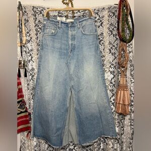 Citizens Of Humanity Light Blue Denim A-Line Skirt Mina reworked in carousel